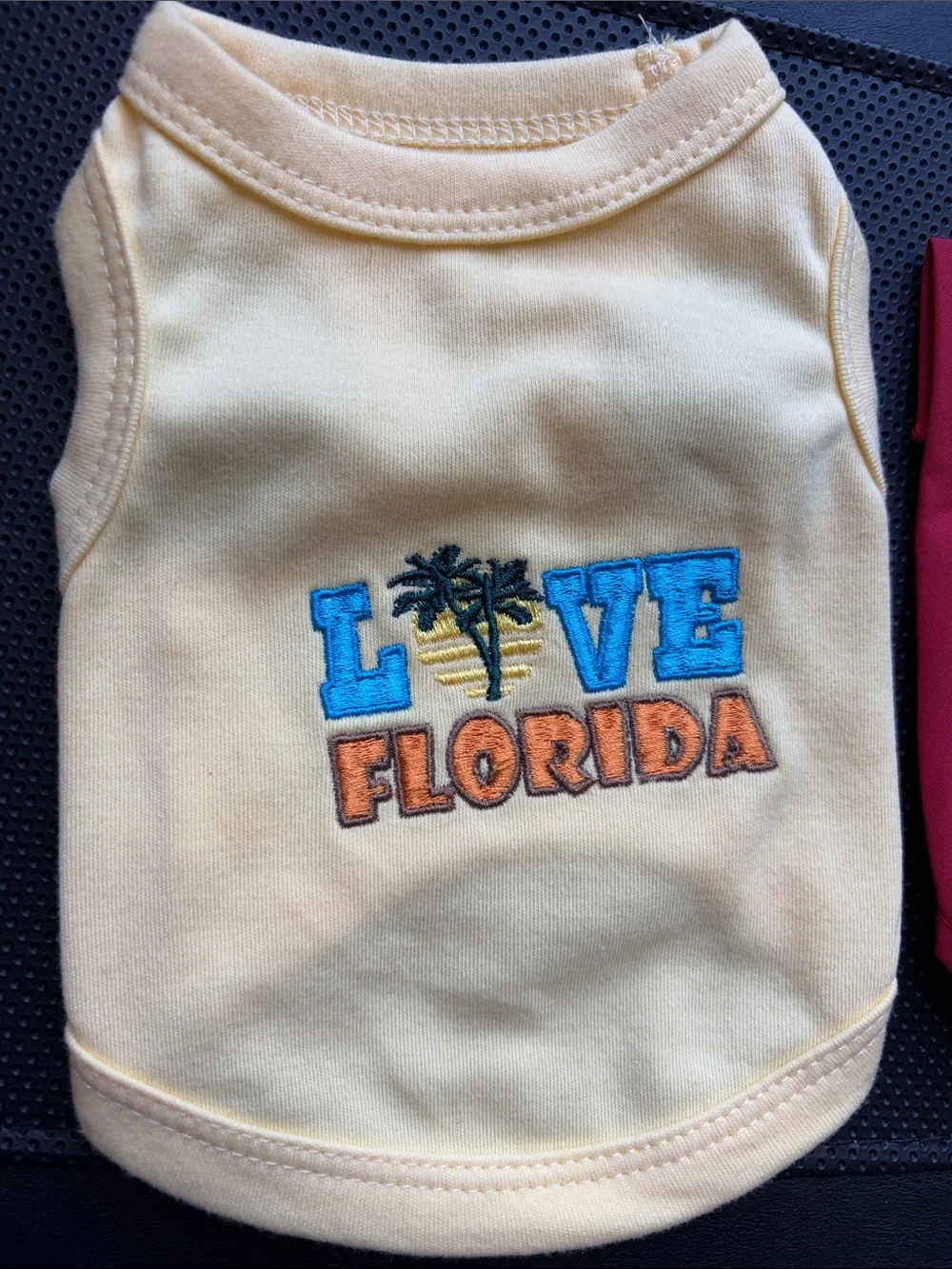 Source Unknown Yellow 'Love Florida' Dog Tank & Red 'I'm the Boss' Bandana Set